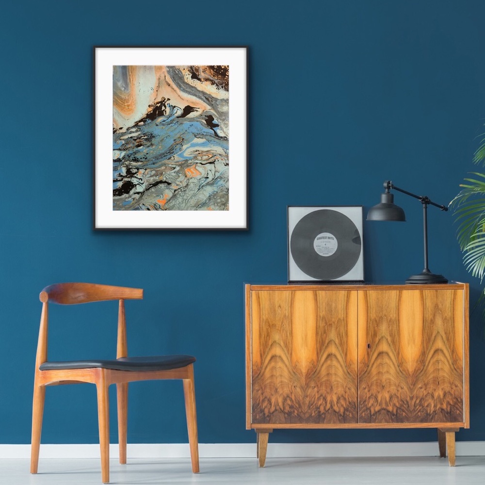 Abstract art Riding the Wave 16 x 20 original artwork signed by artist